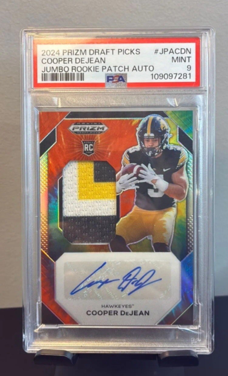 Cooper DeJean Panini Prizm Draft Picks Jumbo Rookie Patch Autographs #JPACDN Base