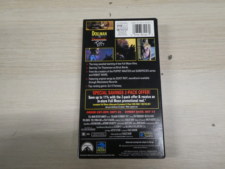 Dollman Vs Demonic Toys VHS Tape 1993 Full Moon Promo Video Tape Horror - Image 4 of 4