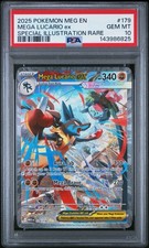2025 POKEMON MEG EN-MEGA EVOLUTION #179 MEGA LUCARIO EX PSA 10