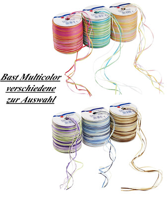 Raffia Bast Multicolour 50m Geschenkband, Schleifenband, Dekoband versch. Farben