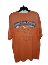 Vintage Harley Davidson Shirt Mens XL Orange East Coast Short Sleeve Made in USA