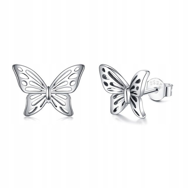 Fraise Ohrringe Silber 925 Schmetterling Sterlingsilber Ohrstecker S925-image