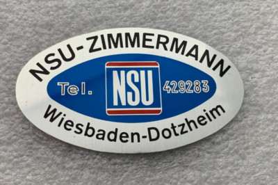 NSU Metall Händler Schild Emblem Werbung Reklame Autohaus Prinz 3 4 TT  TTS NOS