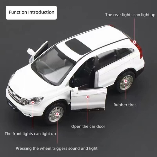 New 1:32 Honda Crv Suv Diecast Alloy Sound & Light Pull Back Car Model Kids Toy