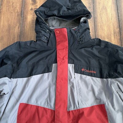 Columbia Bugaboo Jacket Mens Large Interchange Omni-Tech Gray Red