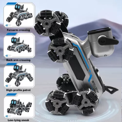 Remote Control Robot Dog Toy,8WD Gesture Sensing Stunt RC Car Music & Light Gift - Picture 4 of 13