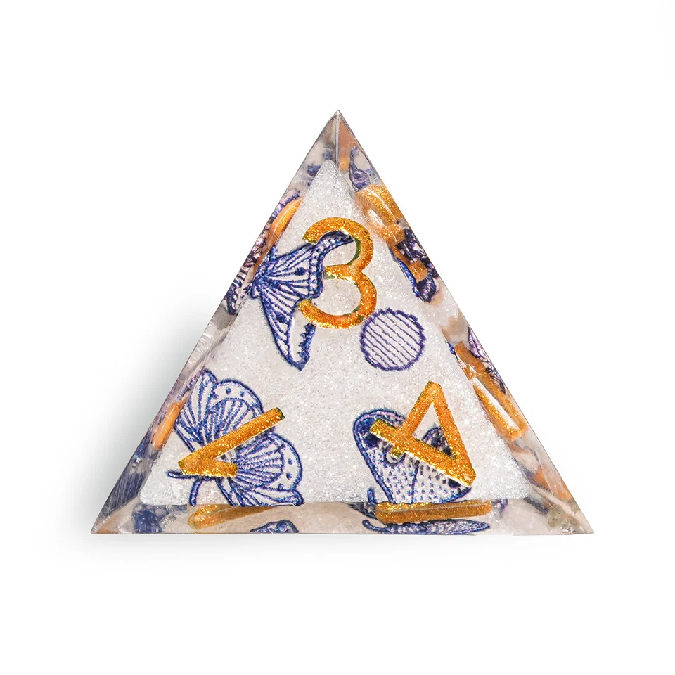 7PCS DnD Dice Set Poly Resin Dungeons and Dragons D&D RPG Polyhedral Butterfly - Image 3 of 4