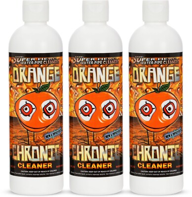 ORANGE CHRONIC Pipe and Glass Cleaner x3 12oz Bottles