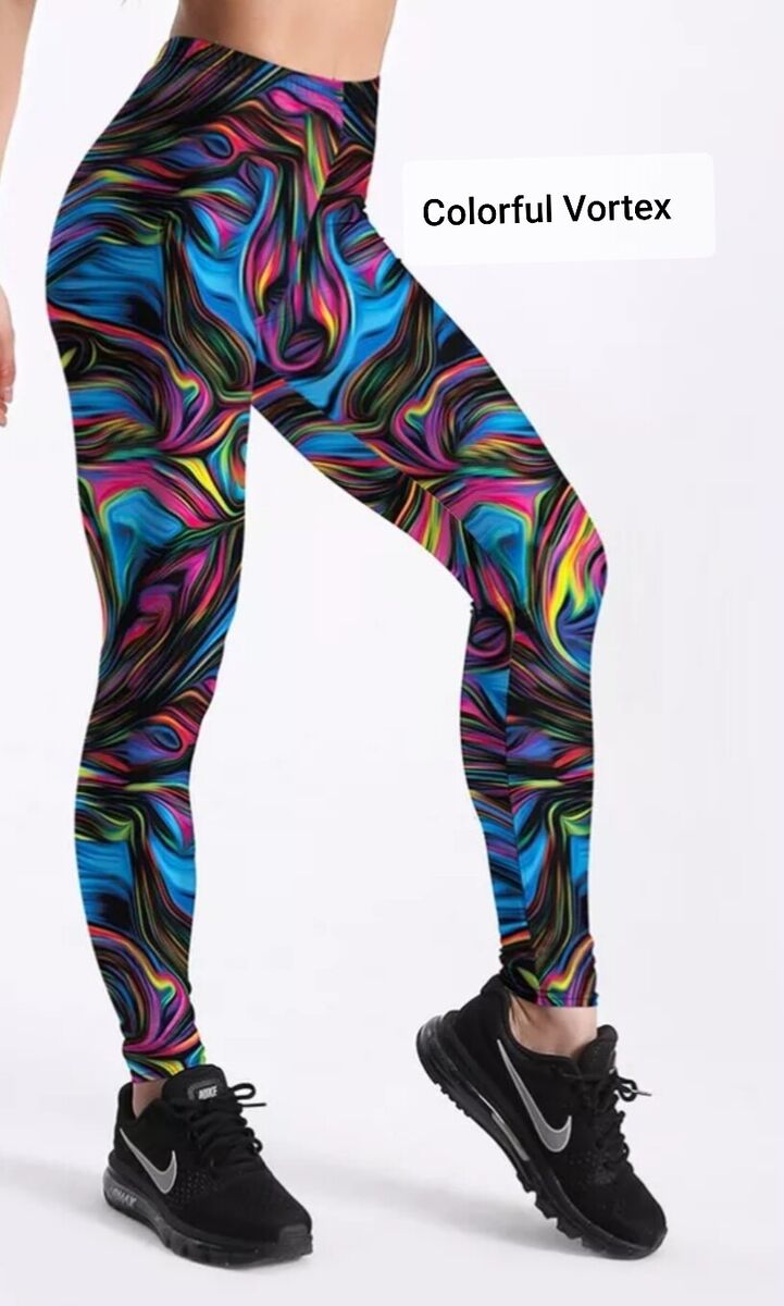Colourful Vortex 3D Digital Printed Girls Leggings Yoga Pants Ultra Soft  Stretch