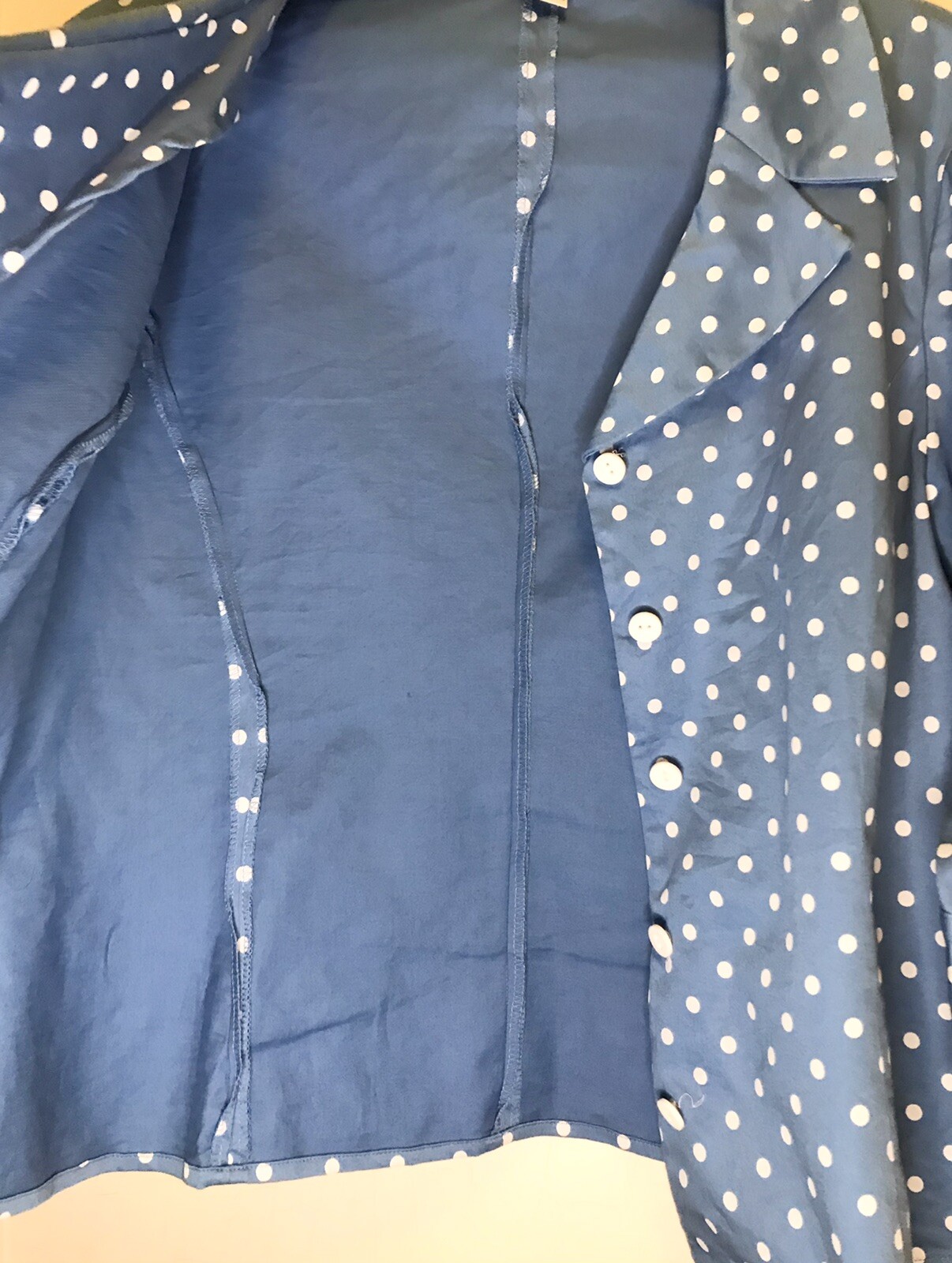 Pendleton Medium-Petite Blue Polka Dot Button 3/4… - image 5