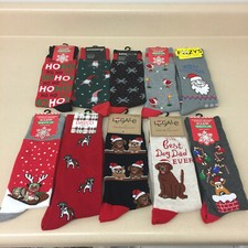 novelty socks mens crew multiple styles santa dogs cats reindeer new tags AR262