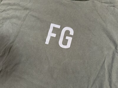 Fear of God 6th Sixth Collection FG Logo T-Shirt Olive Green Size