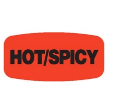 1000 each Hot/Spicy FOOD MERCHANDISE LABELS 1.25" x .625" ROLL STICKERS Deal