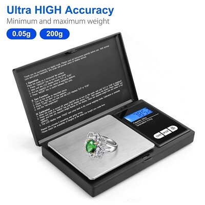 Tragbare digitale Anzeigewaage, 200 x 0,01 g LCD Waage hohe Genauigkeit