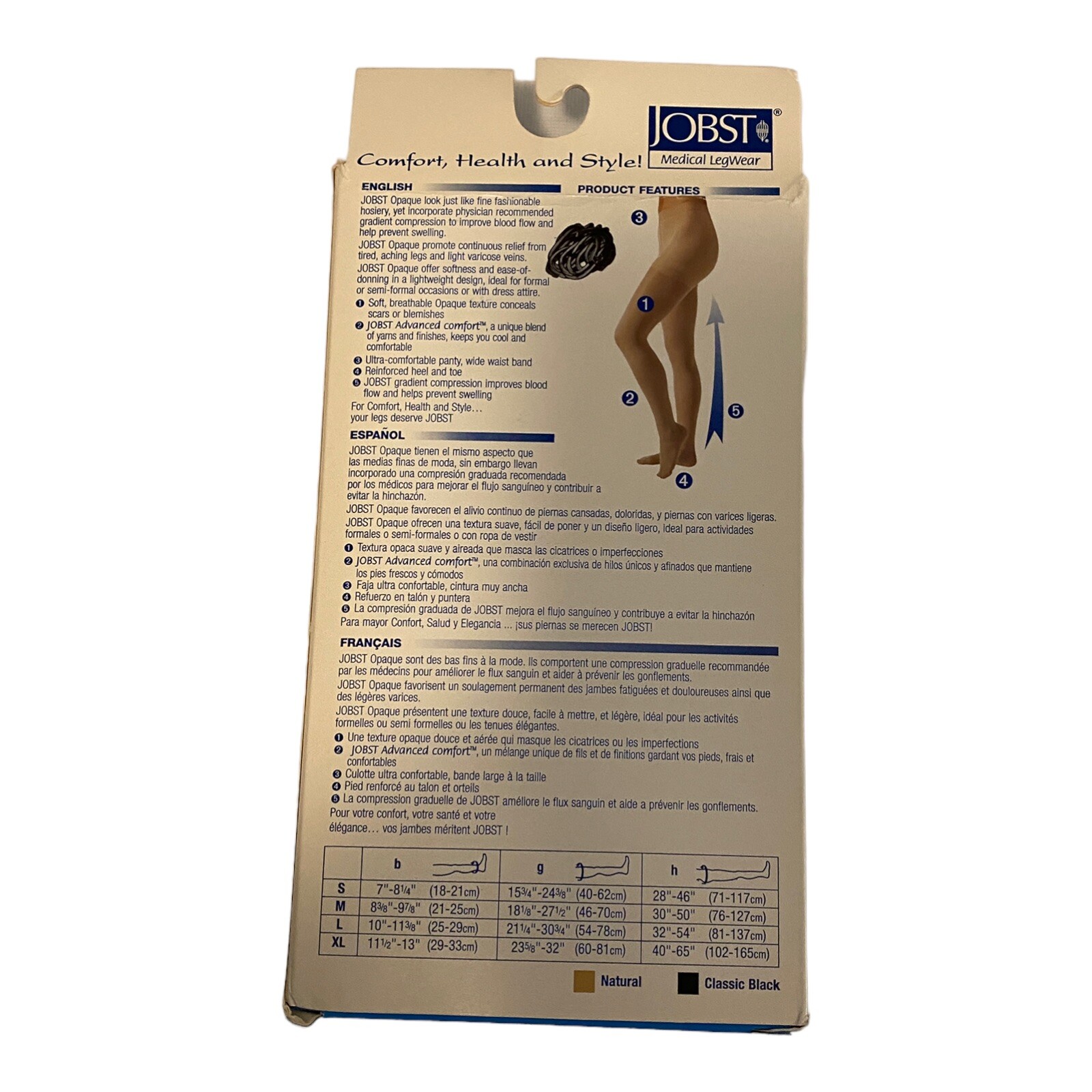 Jobst Opaque SMALL PANTYHOSE THERAPEUTIC SUPPORT WAIST CT 15-20 BLACK