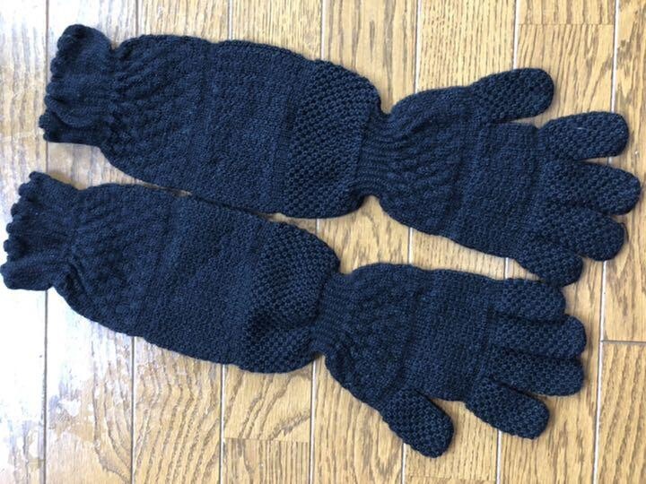 【Vivienne Westwood】 (W) Big Orb Knit Gloves Charcoal Vivienne Westwood Black Long Ribbed Orb Gloves | eBay