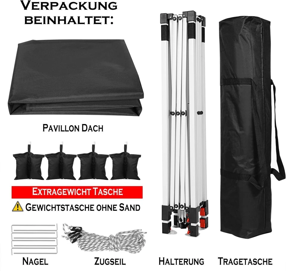 Carpa plegable impermeable resistente al agua con dosel comercial 10x10' para fiestas ~ Foto 2 de 4