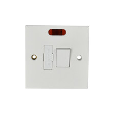 Spur Switch Unit 13-Amp Fused & Neon Indicator With Fixing Screw - CE UK