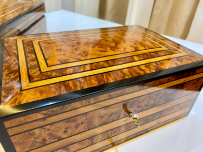 Holzschatulle Schmuckkästchenhalter mit Schlüssel Hochzeit Geschenkidee Anden...