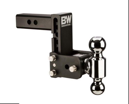 Double-Ball-Mount-Tow-And-Stow-Receiver-Hitch-2-Inch-Receiver-5-Inch-Drop-Rise