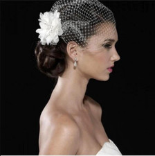 Classic Vintage Bridal Birdcage Veil Simple Flower Hat Wedding Blusher Accessory