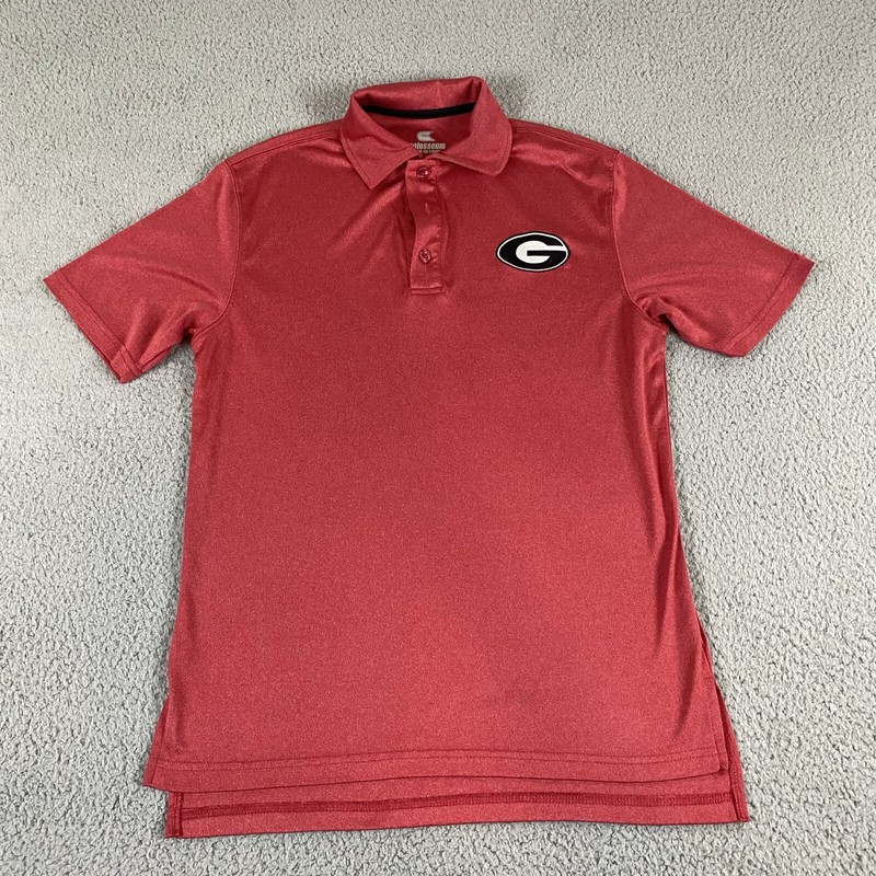 Georgia Bulldogs Polo Shirt Mens Small Red Polyester NCAA Football Colosseum