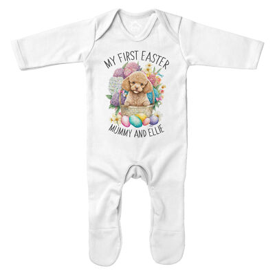 Personalised My First Easter Romper Suit Poodle Baby 1st Sunday Custom  Bodysuit UK