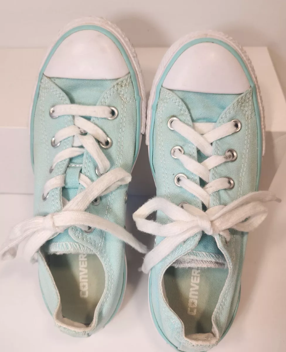 Converse Junior Size 2 All Star Aqua Blue White 652633F