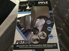 Pyle PBT96 Bluetooth car FM transmitter USB charge kit dual USB ports new