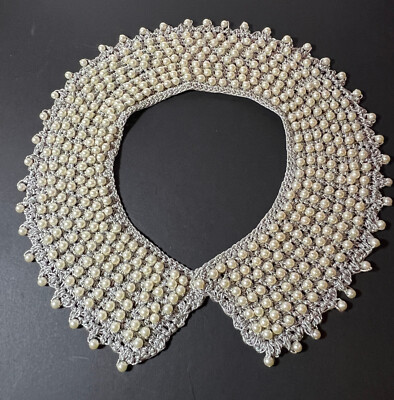 VINTAGE HANDMADE MULTI PEARL COLLAR BIB STATEMENT NECKLACE FREE SHIPPING