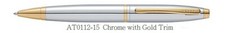 CROSS CALAIS CHROME WITH GOLD TRIM BALLPOINT PEN (AT0112-15)