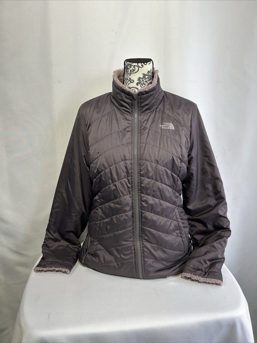 The North Face Mossbud Swirl Reversible Jacket Gray Lilac Full Zip Women's  Sz M