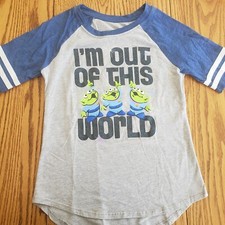 Disney Parks Baseball Jersey Style Shirt Kids MED Toy Story Aliens