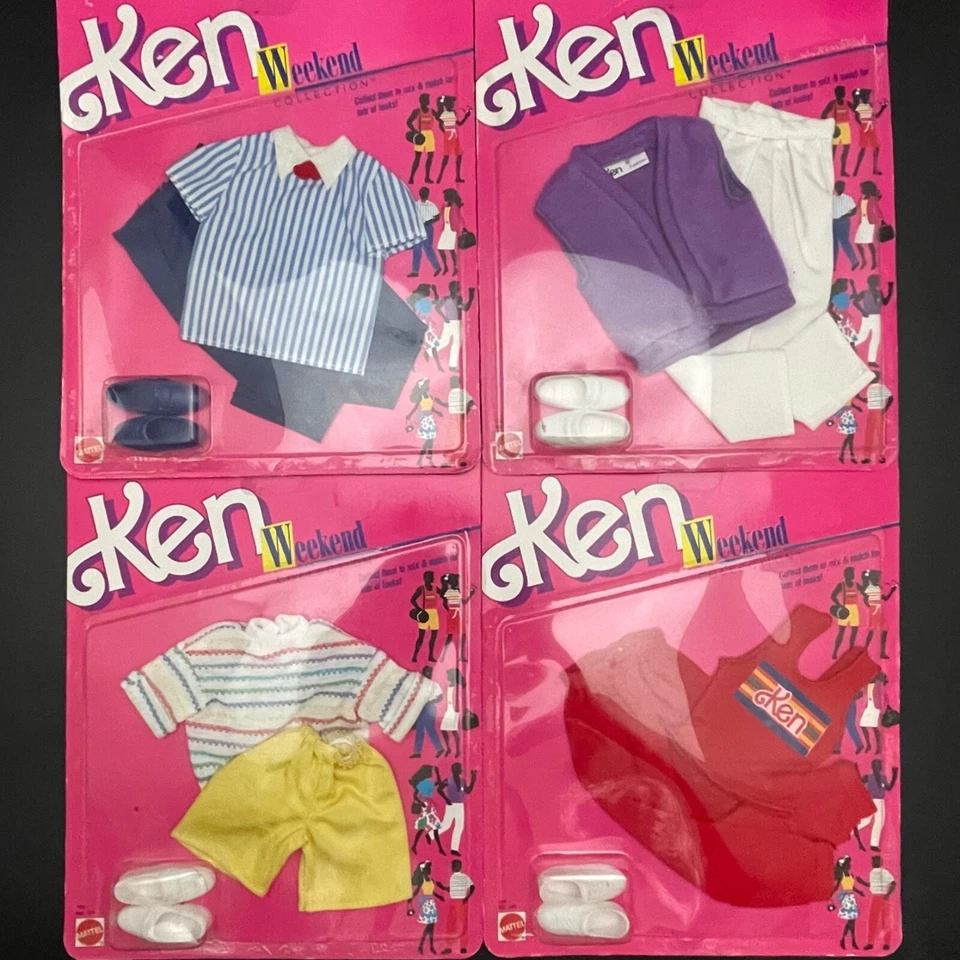 Mattel Ken Weekend Collection 1988 Juego Completo de 4 piezas Nuevo Antiguo Stock Hecho en China Foto 2 de 4