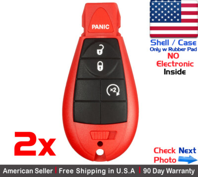 For Chrysler Dodge 2x Blue New Replacement Keyless Key Fob Case Shell Only