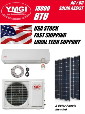 YMGI 1.5 Ton 18000 BTU SOLAR ASSIST DUCTLESS MINI SPLIT AIR CONDITIONER  MNJ776 | eBay