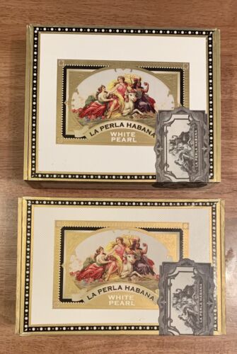 2x White Pearl La Pearl Habana Cigar Boxes