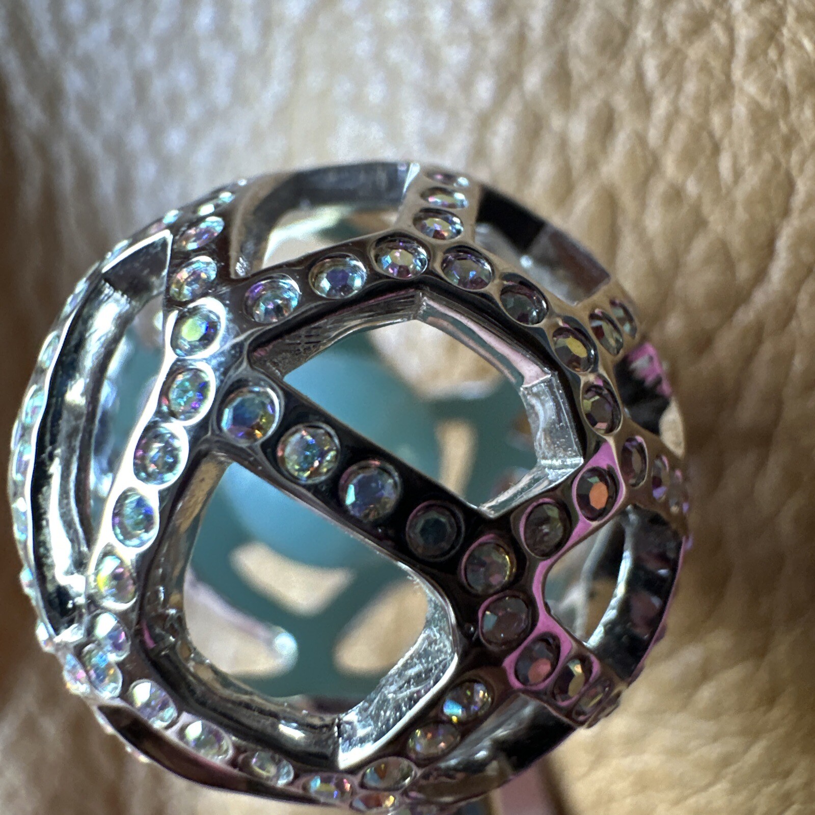 Swarovski Eclipse Ring Crystal Caged Ball Jingle … - image 11