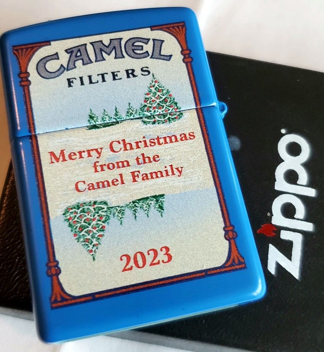 Zippo Camel Christmas Sky Blue CZ LIMITED EDITION 50 MADE Lighter 