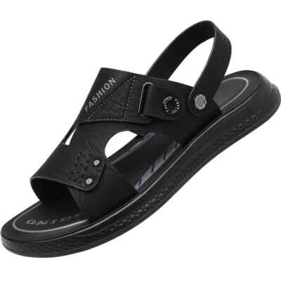 Men's Soft Sole Slippers Non-slip Summer Leather Sandals Leisure Beach Shoes