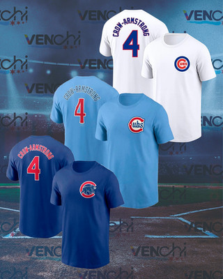 Pete Crow-Armstrong #4 Chicago Cubs Team Name & Number Player SHIRT UNISEX