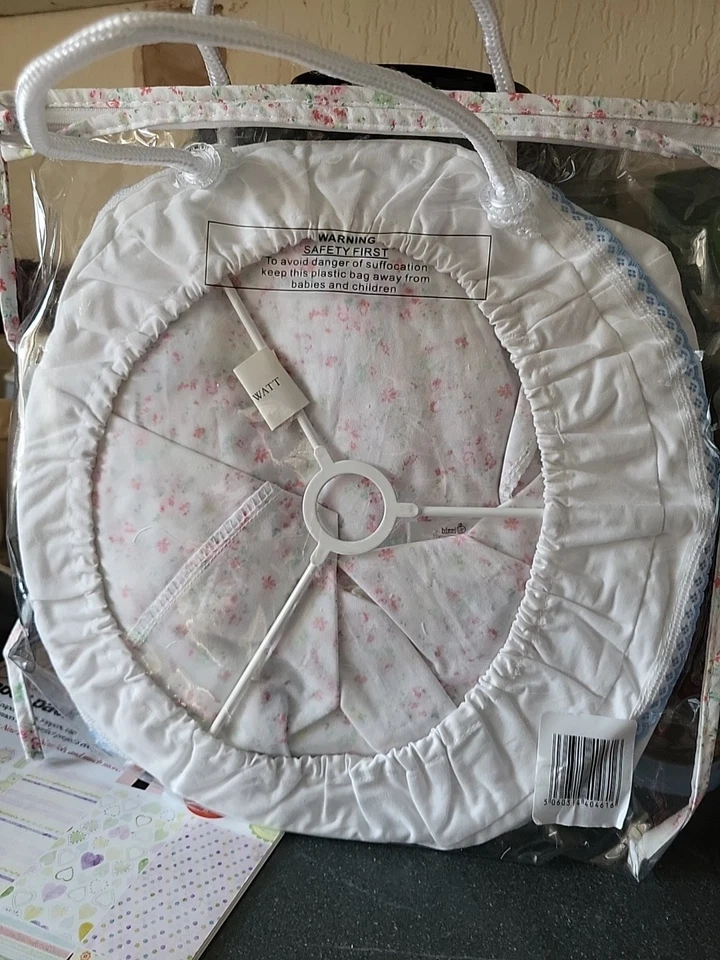 NURSERY UPLIGHTER DITSY FLORAL FABRIC LIGHT SHADE BABY BIZZI GROWIN DOODLES *NEW - Image 3 of 4