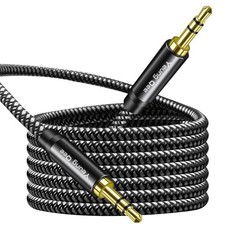 Aux Cord 1.5ft, 3.5mm Aux Cable - Nylon Braided Audio Cable 3.5mm Male to Mal...