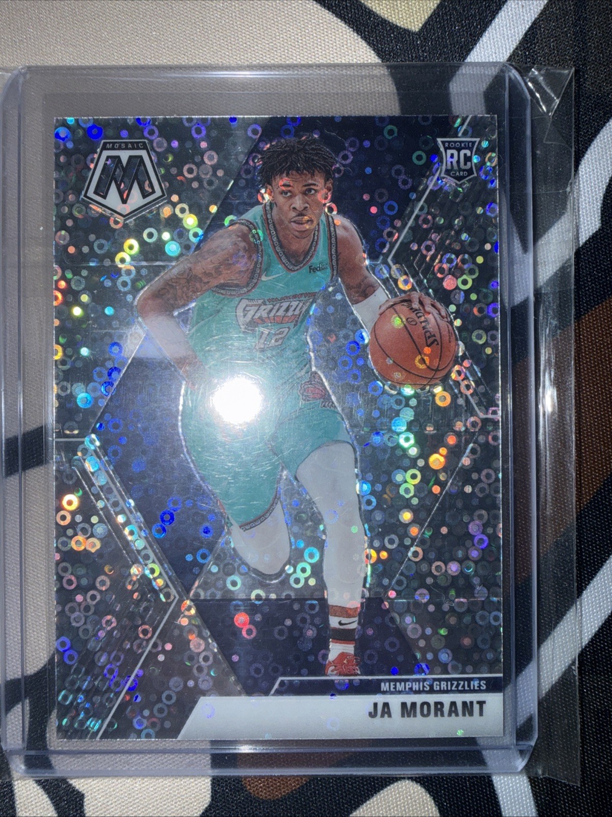 2019-20 Ja Morant Panini Mosaic Rookie Fast Break Silver Disco Prizm #219 RC SP