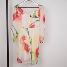 Alice + Olivia 100% Silk Relaxed Waist Floral Dress 2 S