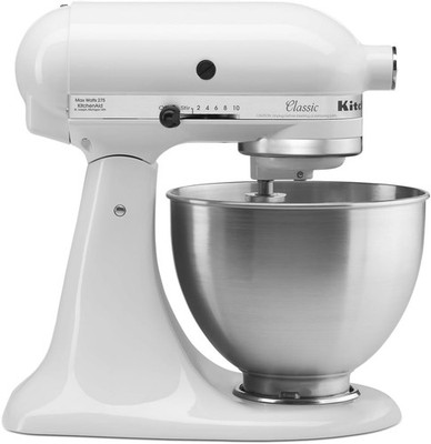 KitchenAid Classic Küchenmaschine K45 weiß 4,3L 5K45SSEWH, 275W/230V | Kapazität
