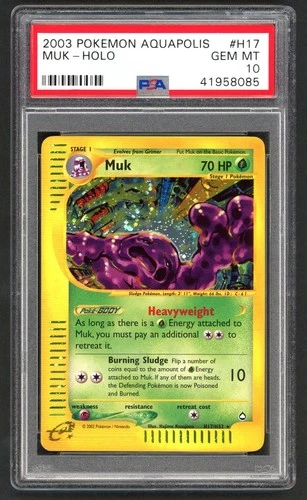 Pokemon Card - PSA 10 Muk H17/H32 - Aquapolis Holo - GEM MT - PSA10