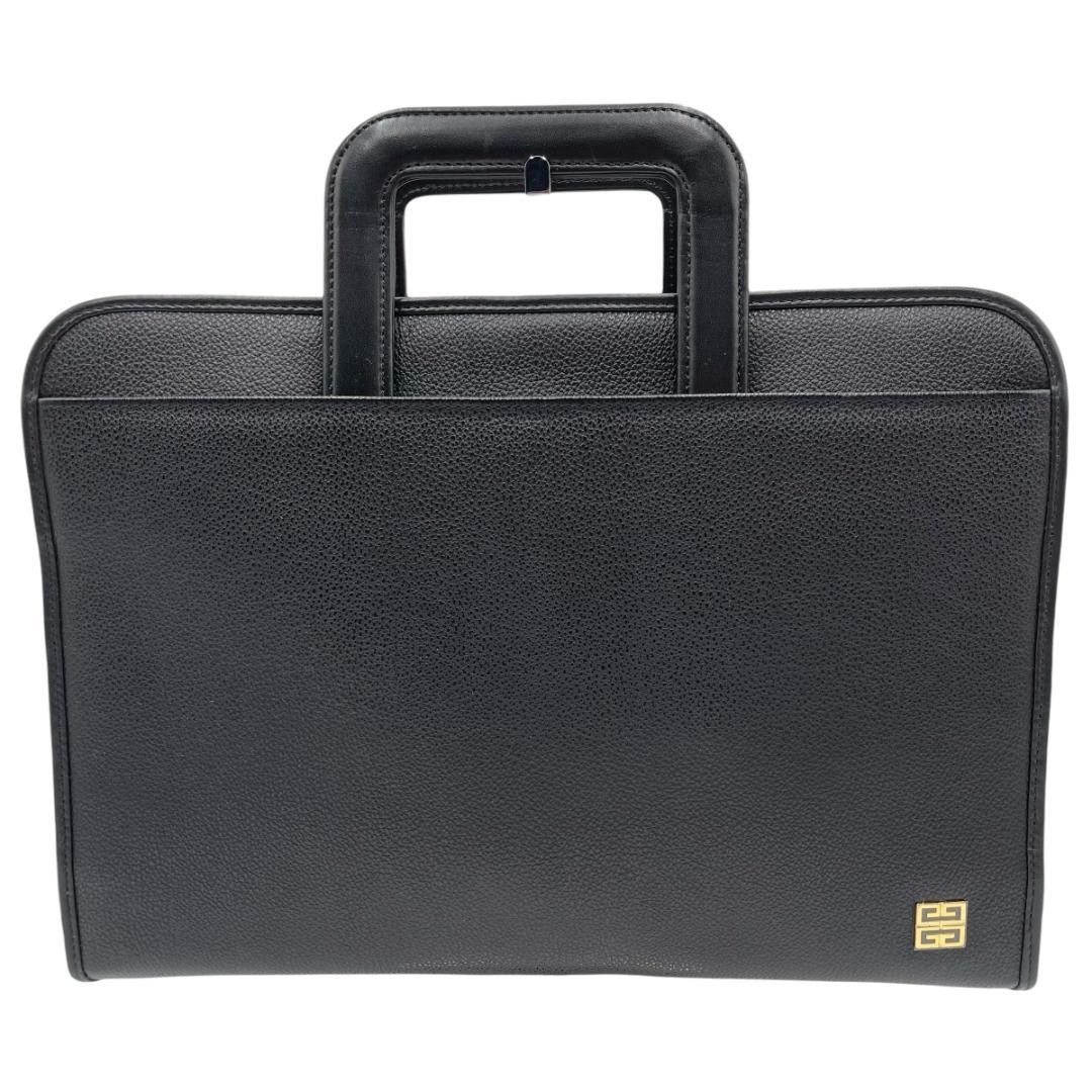 GIVENCHY Leather Briefcase Business Bag Black thumbnail 3