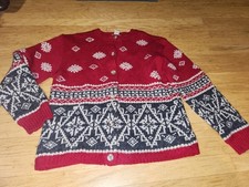 Vintage Eddie Bauer Cardigan Sweater szMedium Wool  Alpaca Fair Isle Nordic GUC