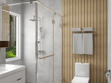 Waterproof Slat Wall Panel - Wide Slat Natural Oak Finish (2400x300x7mm)